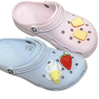Decorated Crocs shoes.