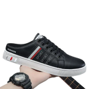 Black leather mule sneaker.