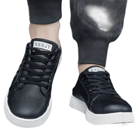 Black and white sneakers.