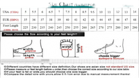 Shoe size chart.