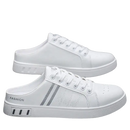 White backless sneakers.