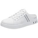 White slip-on sneaker.
