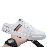 White slip-on sneaker.