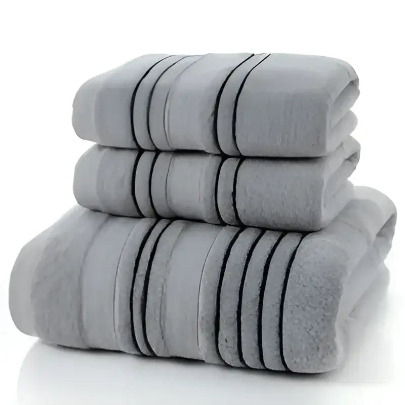 Cotton Luxe Bath Towel - Soft & Absorbent Comfort - Gray / Set / CM