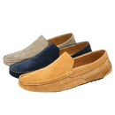 Three suede moccasins.