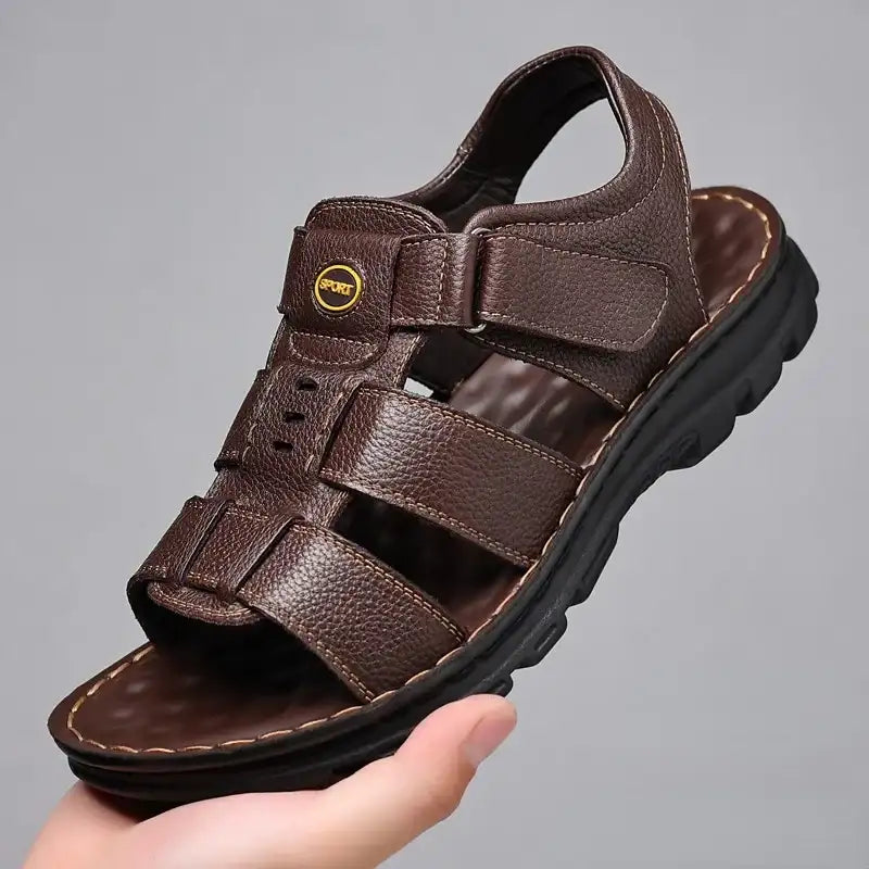 Handsome genuine leather shoes men sandals summer footwear