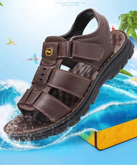 Genuine Leather Shoes for Men Summer New Men Sandals Luxury High Quality Cowhide Beach Shoes Outdoor Anti Slip Men