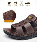 Genuine Leather Shoes for Men Summer New Men Sandals Luxury High Quality Cowhide Beach Shoes Outdoor Anti Slip Men
