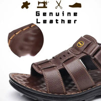 Genuine Leather Shoes for Men Summer New Men Sandals Luxury High Quality Cowhide Beach Shoes Outdoor Anti Slip Men