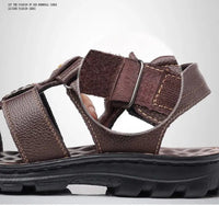Genuine Leather Shoes for Men Summer New Men Sandals Luxury High Quality Cowhide Beach Shoes Outdoor Anti Slip Men