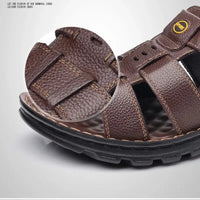 Genuine Leather Shoes for Men Summer New Men Sandals Luxury High Quality Cowhide Beach Shoes Outdoor Anti Slip Men