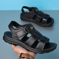 Genuine Leather Shoes for Men Summer New Men Sandals Luxury High Quality Cowhide Beach Shoes Outdoor Anti Slip Men