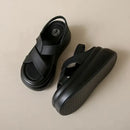 New Summer Women Chunky Sandals Leather High Platform Trainers Breathable Casual Slippers Shoes Woman 7.5CM Heels Wedge