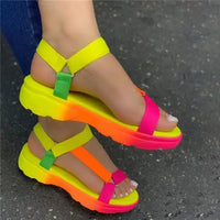 Beach Shoes Woman 2023 Summer Sandals Woman Non-Slip Casual Multi Color Shoes Fashion Solid Open Toe Sandals Daily