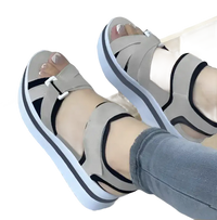 Platform sandals with adjustable straps.