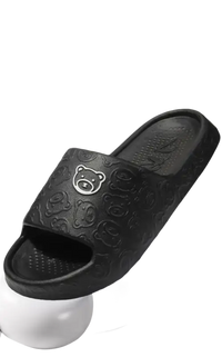 Black bear-themed slide sandal.