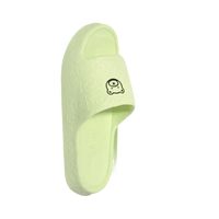 Light green slipper with cartoon.
