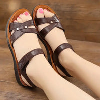 Women’s Mum Sandals Summer New Solid Colour Comfortable Shoes Open Toe Non-slip Lightweight Slippers Sandalias Feminino