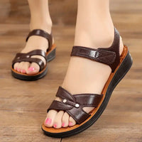 Women’s Mum Sandals Summer New Solid Colour Comfortable Shoes Open Toe Non-slip Lightweight Slippers Sandalias Feminino