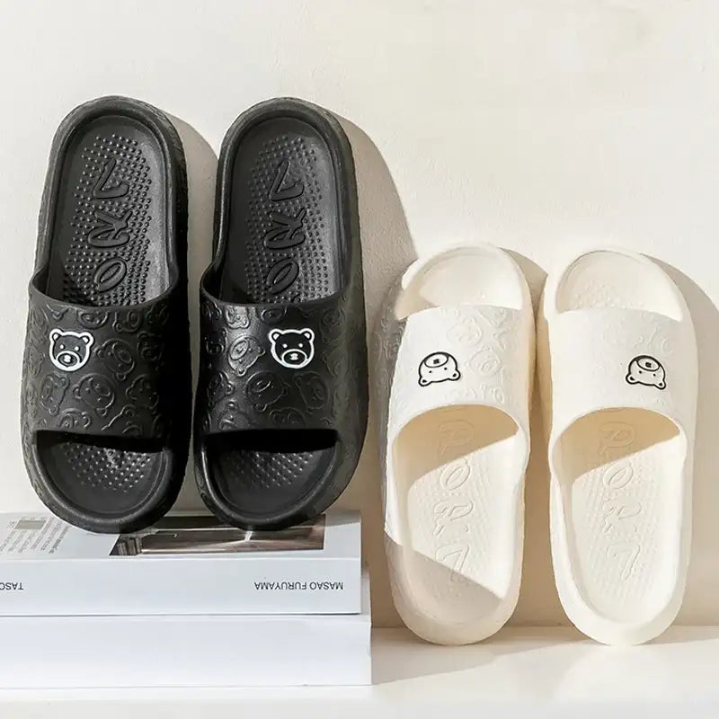 Cute Bear Summer EVA Slippers for Women Couple Fun