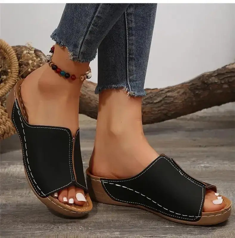 Summer Women Shoes Sandals Open Toe Ladies Shoes Slip On Women Shoe Wedge Women’s Shoes Beach Women Slippers Female