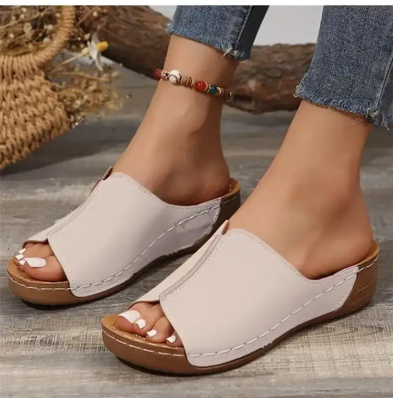 Summer Women Shoes Sandals Open Toe Ladies Shoes Slip On Women Shoe Wedge Women’s Shoes Beach Women Slippers Female