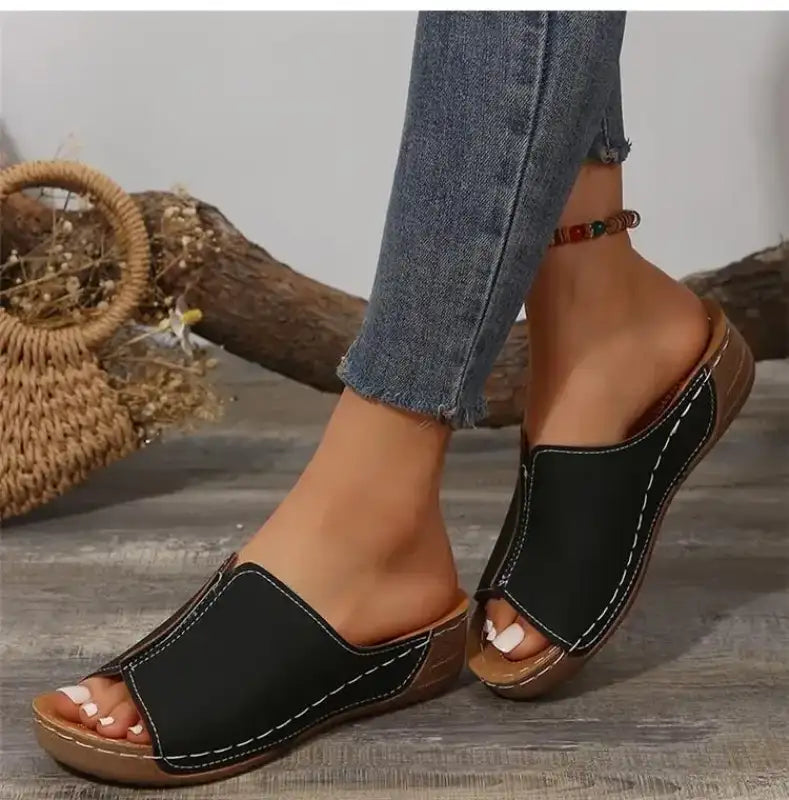 Summer Women Shoes Sandals Open Toe Ladies Shoes Slip On Women Shoe Wedge Women’s Shoes Beach Women Slippers Female