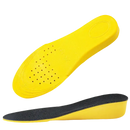 Yellow shoe insoles with black tops.