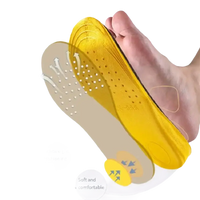 Yellow and beige shoe insoles.