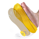 Yellow and beige shoe insoles.