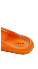 Orange cushioned sandal.