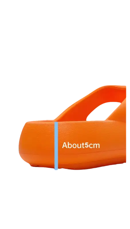 Orange thick-soled sandal.
