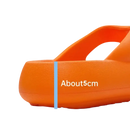 Orange thick-soled sandal.