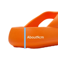 Orange thick-soled sandal.