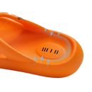 Orange sunken footbed sandal.