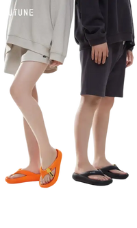 Two pairs of platform flip-flops.