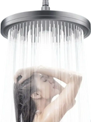 Overhead shower with woman.