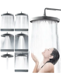 Rainfall shower head with multiple spray modes.