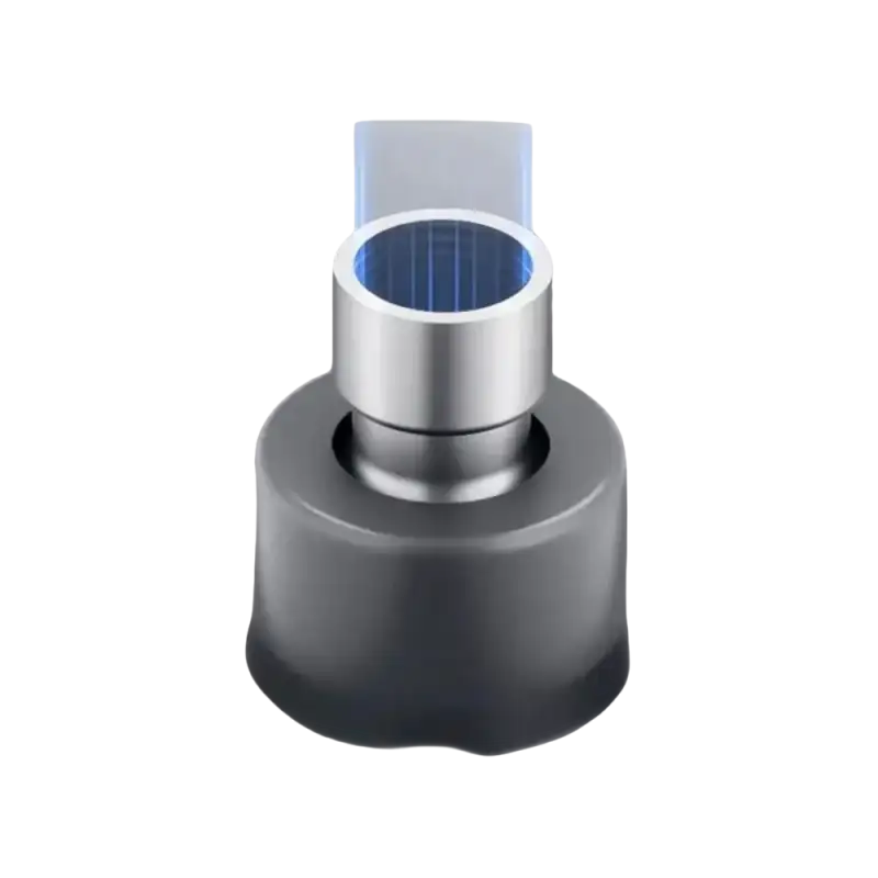 Gray and silver cylindrical object.