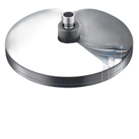 Layered metal disc with central cylinder.