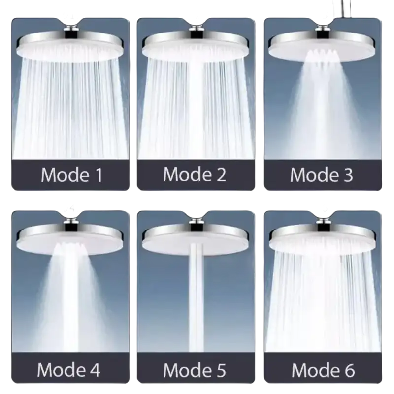 Shower head with multiple spray modes.