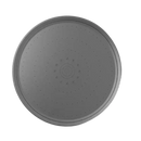 Round gray shower head.