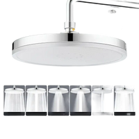 Chrome rainfall shower head.