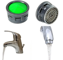 Faucet aerators and faucets.