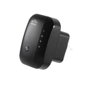 Black Wi-Fi repeater with plug.