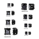 Korean Chic Stainless Steel Clip-On Earrings - Black 1 Set