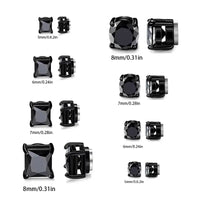 Korean Chic Stainless Steel Clip-On Earrings - Black 1 Set