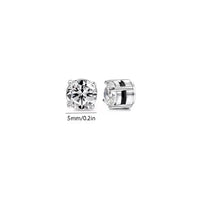 Korean Chic Stainless Steel Clip-On Earrings - 5mm Steel Round 1 Pair