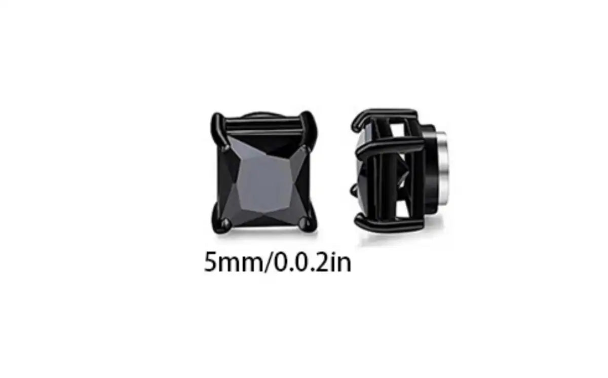 5mm Black Square 1 Pair