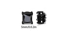 Korean Chic Stainless Steel Clip-On Earrings - 5mm Black Square 1 Pair
